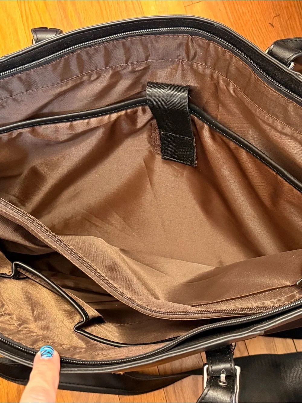 Moniso Black Women's Laptop Tote with Shoulder Strap